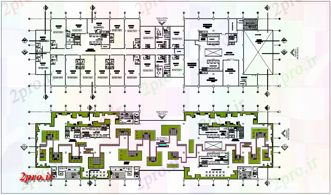 دانلود نقشه بانک ها ده طبقه به چهارده طرحی مالی طرحی ساختمان 48 در 140 متر (کد77706)