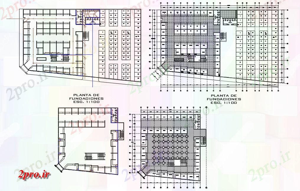 دانلود نقشه هایپر مارکت - مرکز خرید - فروشگاه سوپر مارکت جزئیات مقطعی با طرحی طبقه 28 در 56 متر (کد77731)