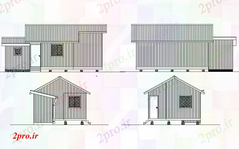 دانلود نقشه مسکونی ، ویلایی ، آپارتمان نما از طرحی خانه acd 5 در 9 متر (کد77740)