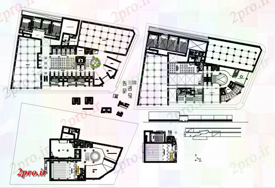 دانلود نقشه هایپر مارکت - مرکز خرید - فروشگاه پروژه مرکز خرید 90 در 132 متر (کد77767)