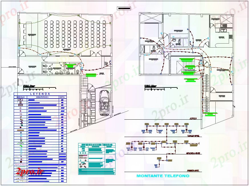 دانلود نقشه طراحی داخلی TV، کابل و خط تلفن برق برای خانه برای اول و دوم طرحی طبقه (کد77777)