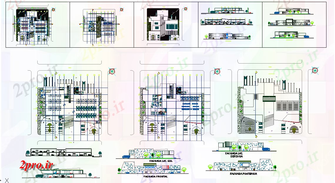 دانلود نقشه هایپر مارکت - مرکز خرید - فروشگاه مرکز خرید طراحی ساختمان معماری 58 در 76 متر (کد77790)