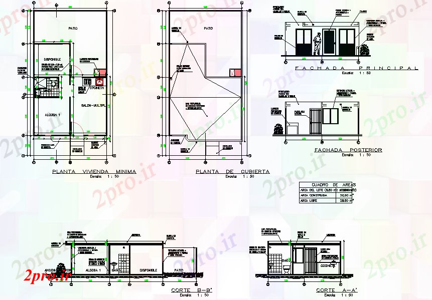 دانلود نقشه مسکونی ، ویلایی ، آپارتمان جزئیات برنامه ریزی خانه جزئیات 6 در 10 متر (کد77808)