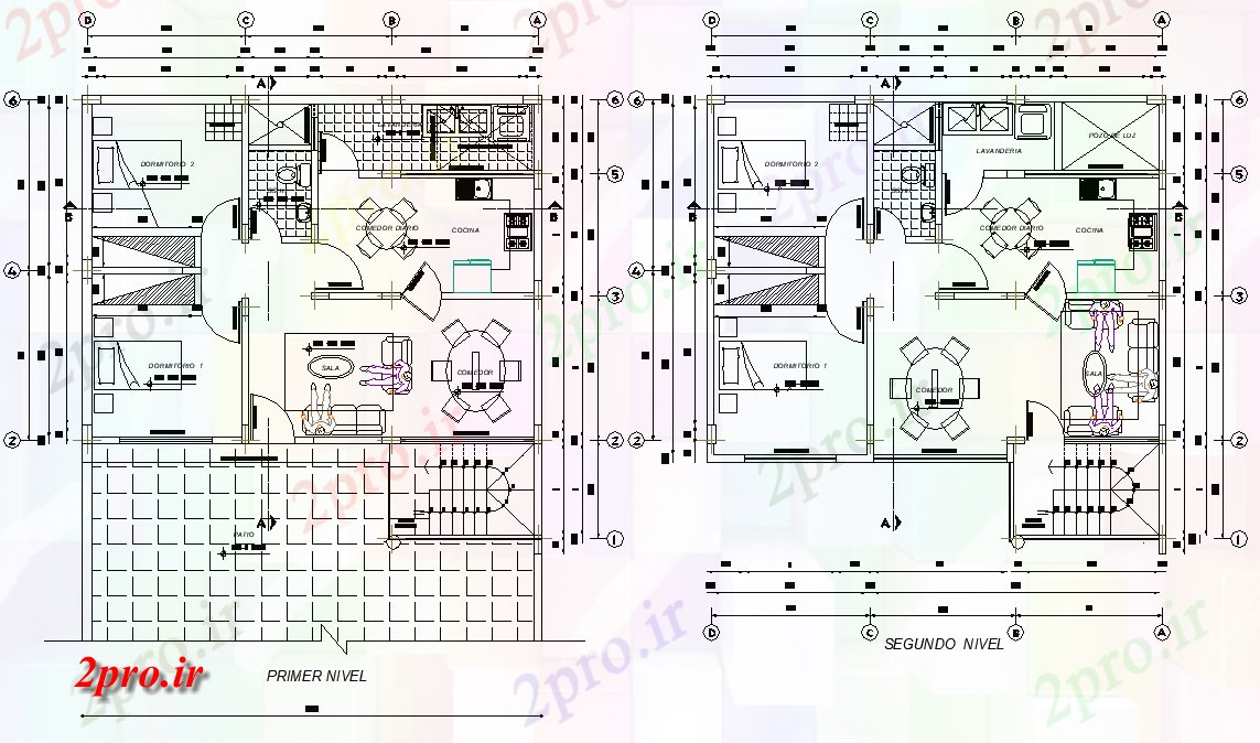 دانلود نقشه مسکونی ، ویلایی ، آپارتمان کار طرحی خانه جزئیات 10 در 10 متر (کد77838)