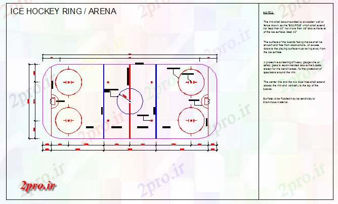 دانلود نقشه ورزشگاه ، سالن ورزش ، باشگاه هاکی روی یخ حلقه طراحی (کد77841)