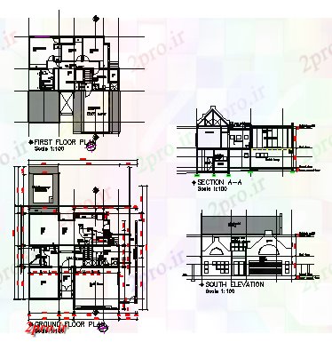 دانلود نقشه مسکونی ، ویلایی ، آپارتمان طرحی پیشنهادی مجلس طراحی 14 در 16 متر (کد77867)