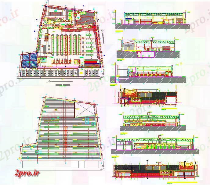 دانلود نقشه هایپر مارکت - مرکز خرید - فروشگاه اهمیت مراکز خرید جزئیات 39 در 45 متر (کد77943)