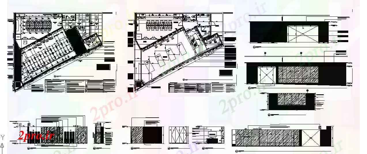 دانلود نقشه نمایشگاه ; فروشگاه - مرکز خرید طرحی بوتیک و جزئیات نما 13 در 15 متر (کد77945)