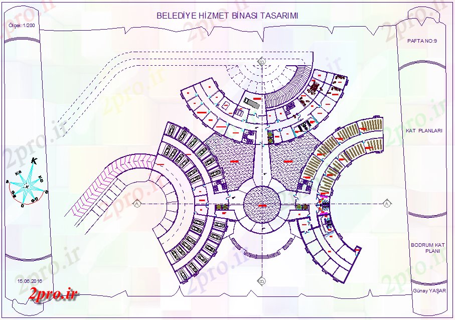 دانلود نقشه  ساختمان دولتی ، سازمانی طرحی نه برای دولت ساختمان شهرداری (کد77970)