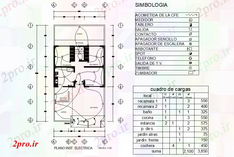 دانلود نقشه معماری طرحی خانه برق جزئیات (کد78041)