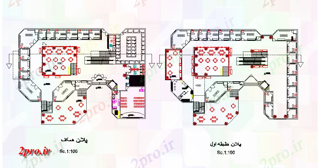 دانلود نقشه هتل - رستوران - اقامتگاه باغ رستوران طرحی دراز کردن طراحی 32 در 45 متر (کد78095)