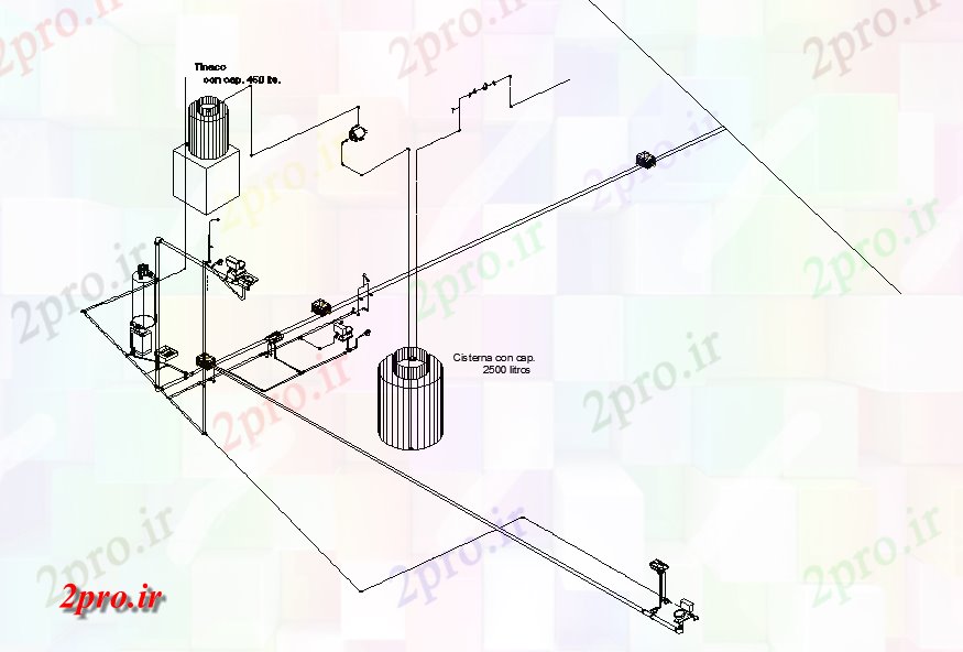 دانلود نقشه جزئیات لوله کشی لوله آب ایزومتریک طرحی جزئیات (کد78162)