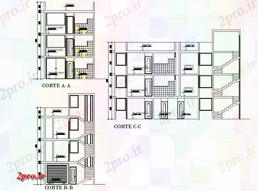 دانلود نقشه مسکونی ، ویلایی ، آپارتمان بخش خانواده خانه طراحی 7 در 16 متر (کد78172)