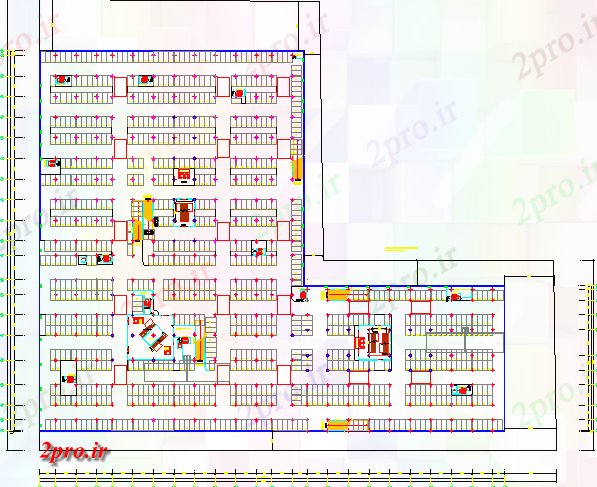دانلود نقشه هایپر مارکت - مرکز خرید - فروشگاه کوتاه مرکز خرید پروژه معماری 232 در 239 متر (کد78235)