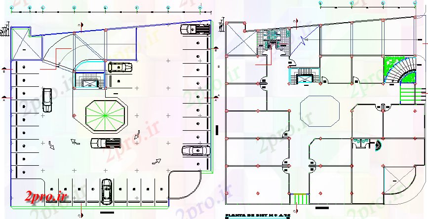 دانلود نقشه هایپر مارکت  - مرکز خرید - فروشگاه محوطه سازی جزئیات مینی مرکز تجاری (کد78254)