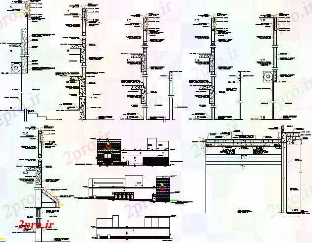 دانلود نقشه هایپر مارکت  - مرکز خرید - فروشگاه ساخت و ساز ستون با نما مرکز خرید (کد78285)