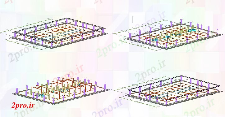 دانلود نقشه هایپر مارکت  - مرکز خرید - فروشگاه شهرستان بازار کوچک نمای ایزومتریک خودکار  جزئیات  (کد78332)