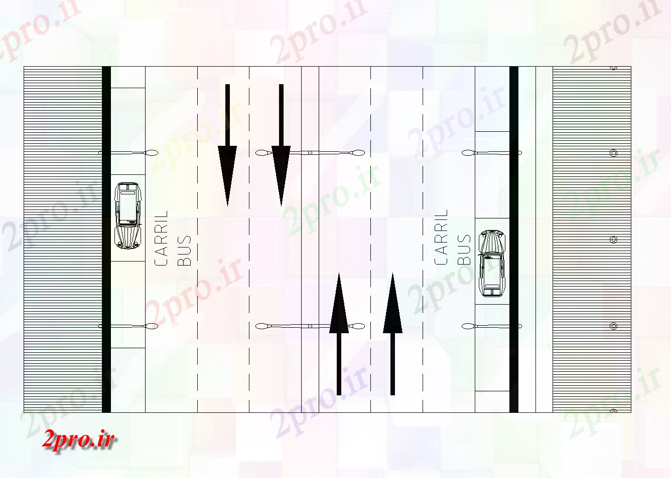 دانلود نقشه جزئیات ساخت و ساز طرحی یک بخش جاده جزئیات  (کد78384)