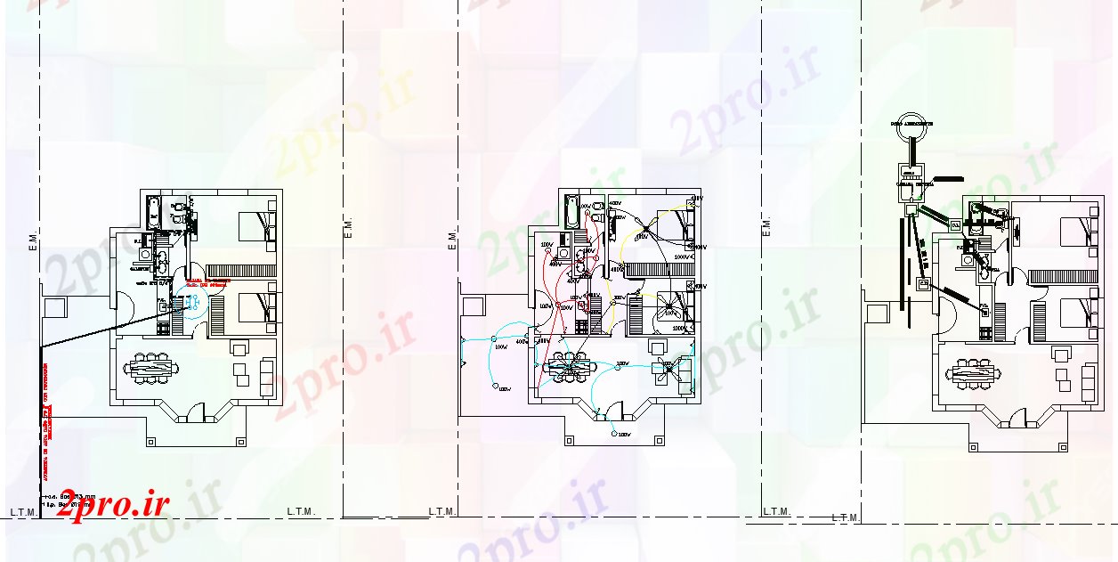 دانلود نقشه جزئیات ساخت و ساز  طراحی خانه برق و الکترونیک (کد78396)