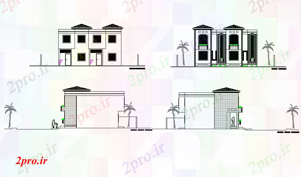 دانلود نقشه مسکونی ، ویلایی ، آپارتمان جزئیات نما طرحی خانه جزئیات 11 در 11 متر (کد78434)