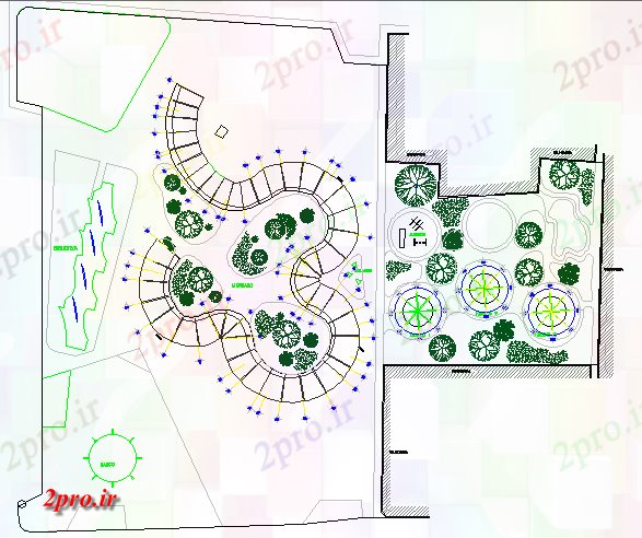 دانلود نقشه باغ  شخصیتنها محوطه سازی بازار Story جزئیات (کد78444)