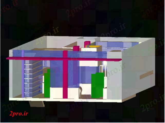 دانلود نقشه هایپر مارکت  - مرکز خرید - فروشگاه طراحی تریدی از فروشگاه پروژه (کد78513)