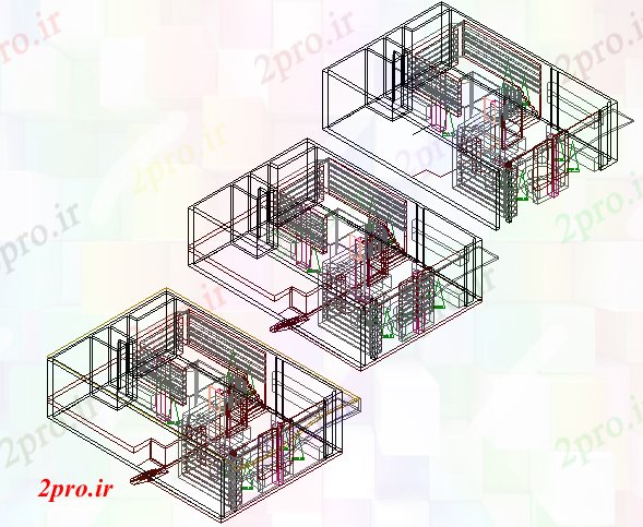 دانلود نقشه هایپر مارکت  - مرکز خرید - فروشگاه  طراحی نمای ایزومتریک از فروشگاه  (کد78514)