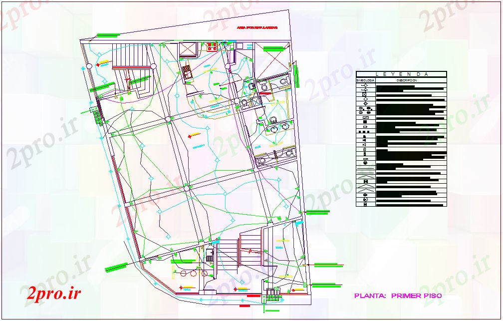 دانلود نقشه معماری نصب و راه اندازی برق طرحی طبقه اول ساختمان تجاری (کد78564)