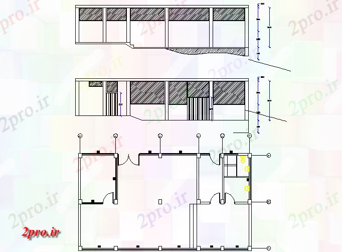 دانلود نقشه مسکونی ، ویلایی ، آپارتمان برنامه و خانه نما طرحی جزئیات 8 در 14 متر (کد78578)