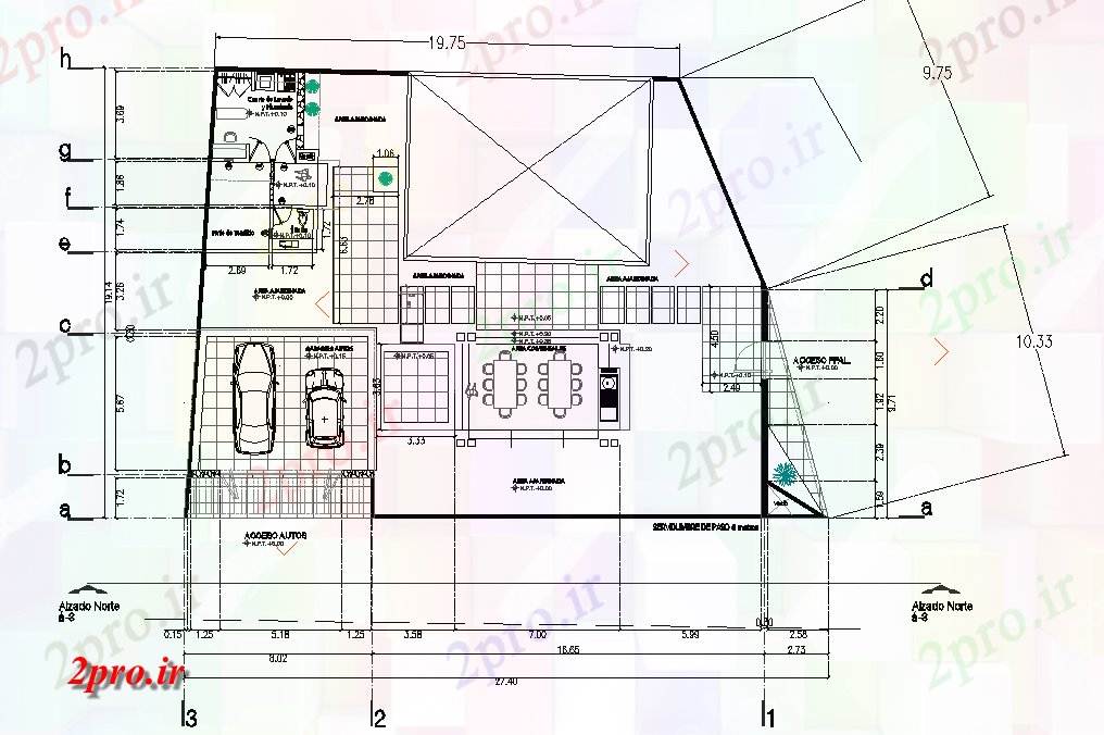 دانلود نقشه مسکونی ، ویلایی ، آپارتمان زمین خانه طبقه 18 در 24 متر (کد78579)