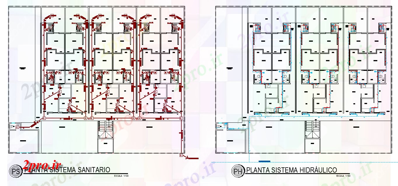 دانلود نقشه مسکونی ، ویلایی ، آپارتمان طرحی های هیدرولیک خانه سیستم 19 در 24 متر (کد78588)