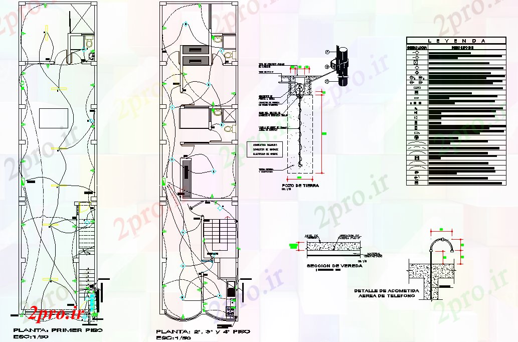 دانلود نقشه معماری جزئیات طرحی خانه های الکتریکی جزئیات (کد78652)