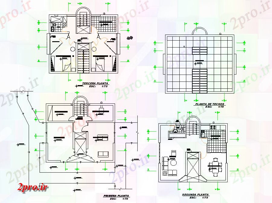 دانلود نقشه مسکونی ، ویلایی ، آپارتمان خانه کوچک طرحی برنامه ریزی 8 در 9 متر (کد78688)