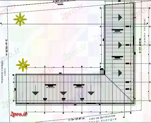 دانلود نقشه هایپر مارکت - مرکز خرید - فروشگاه طرحی طبقه سوم جزئیات طرحی از مرکز خرید 44 در 51 متر (کد78716)