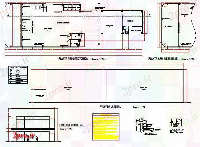 دانلود نقشه هایپر مارکت  - مرکز خرید - فروشگاه دو طبقه جزئیات بازار خرده فروشی خودکار   (کد78720)