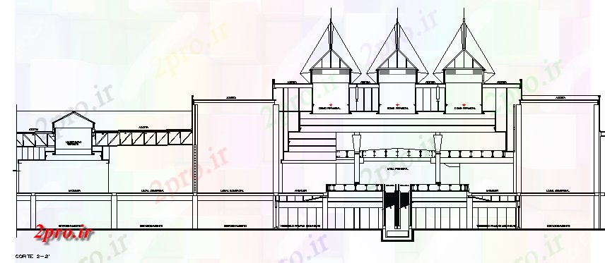 دانلود نقشه هایپر مارکت  - مرکز خرید - فروشگاه  نما مقابل مرکز خرید  کفپوش چند  (کد78783)