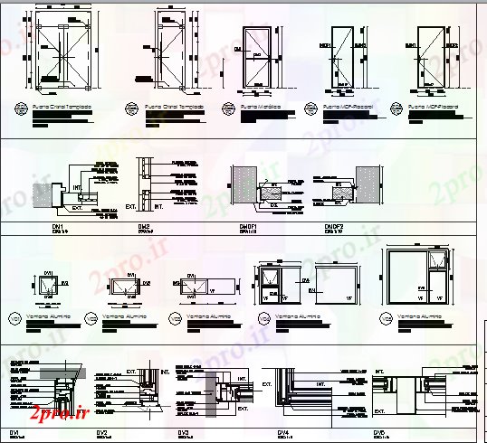 دانلود نقشه جزئیات ساخت و ساز جزئیات سازنده و درب نصب و راه اندازی مرکز خرید (کد78785)