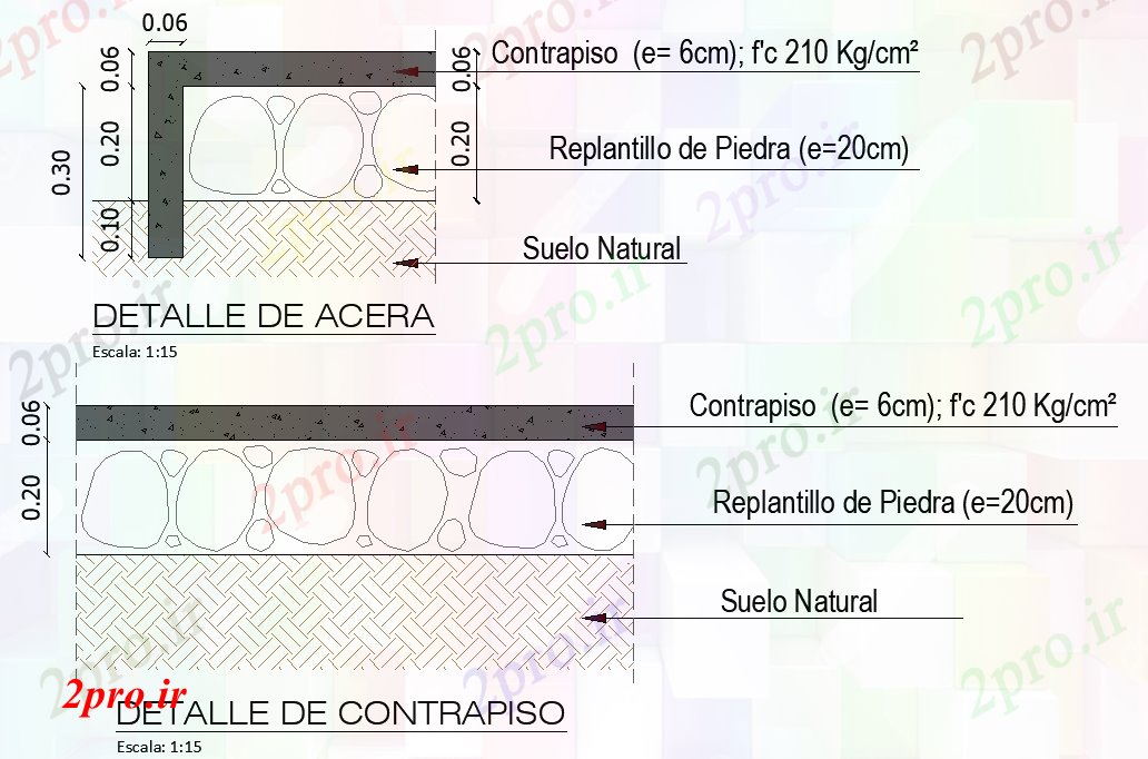 دانلود نقشه جزئیات ساخت و ساز جزئیات طرحی subfloor جزئیات (کد78823)