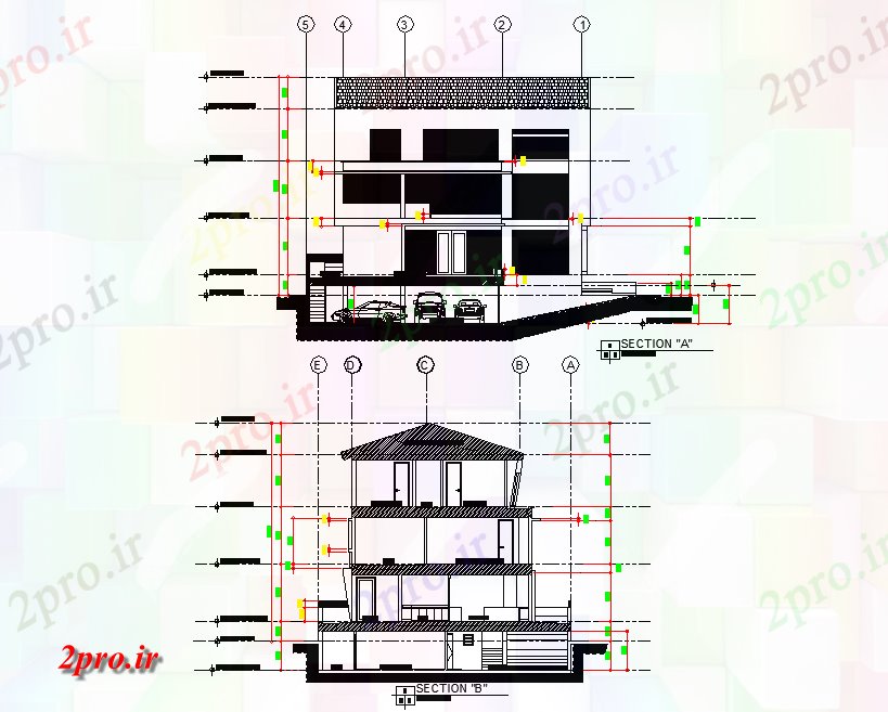 دانلود نقشه مسکونی ، ویلایی ، آپارتمان بخش مدرن خانه 9 در 14 متر (کد78832)