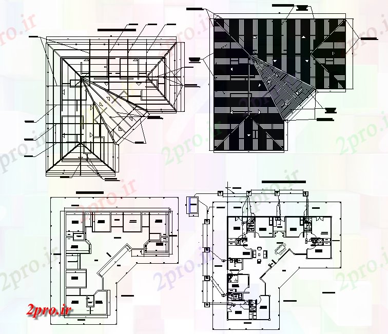 دانلود نقشه جزئیات ساخت و ساز طبقه همکف به خانه سقف طرحی  (کد78874)