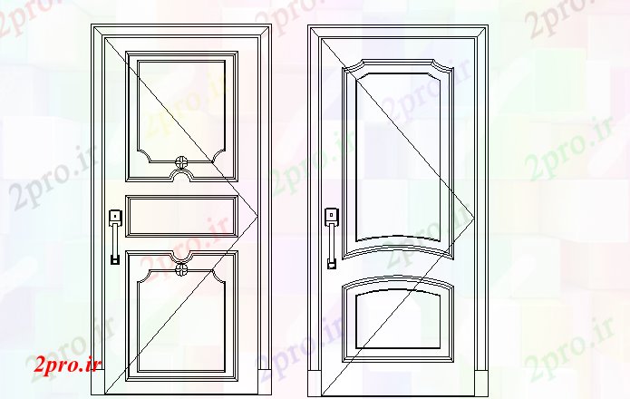 دانلود نقشه درب و پنجره آلومینیوم جزئیات مقابل درب (کد78892)