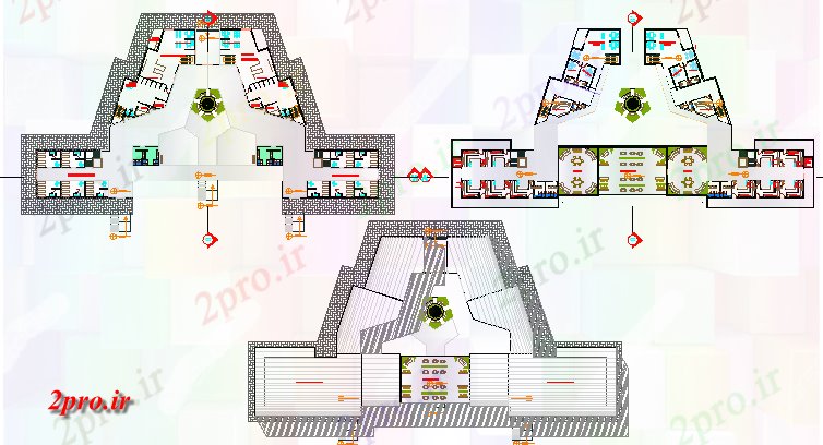 دانلود نقشه ساختمان اداری - تجاری - صنعتی جزئیات طرحی طبقه طرحی از خدمات اجتماعی مرکز (کد79128)