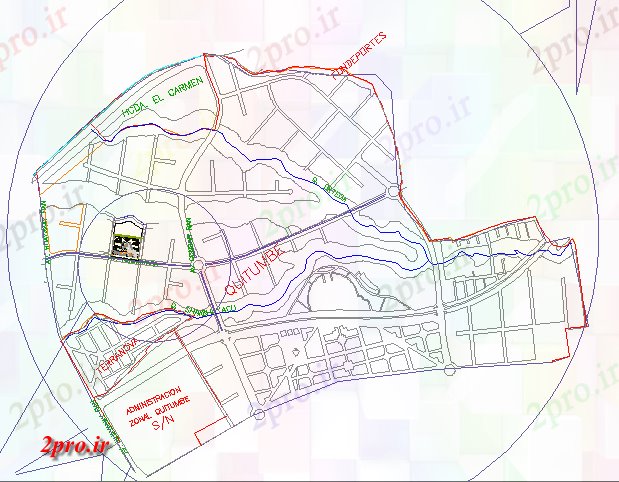 دانلود نقشه برنامه ریزی شهری جزئیات طرحی سایت با نقشه محل از مرکز جامعه (کد79130)