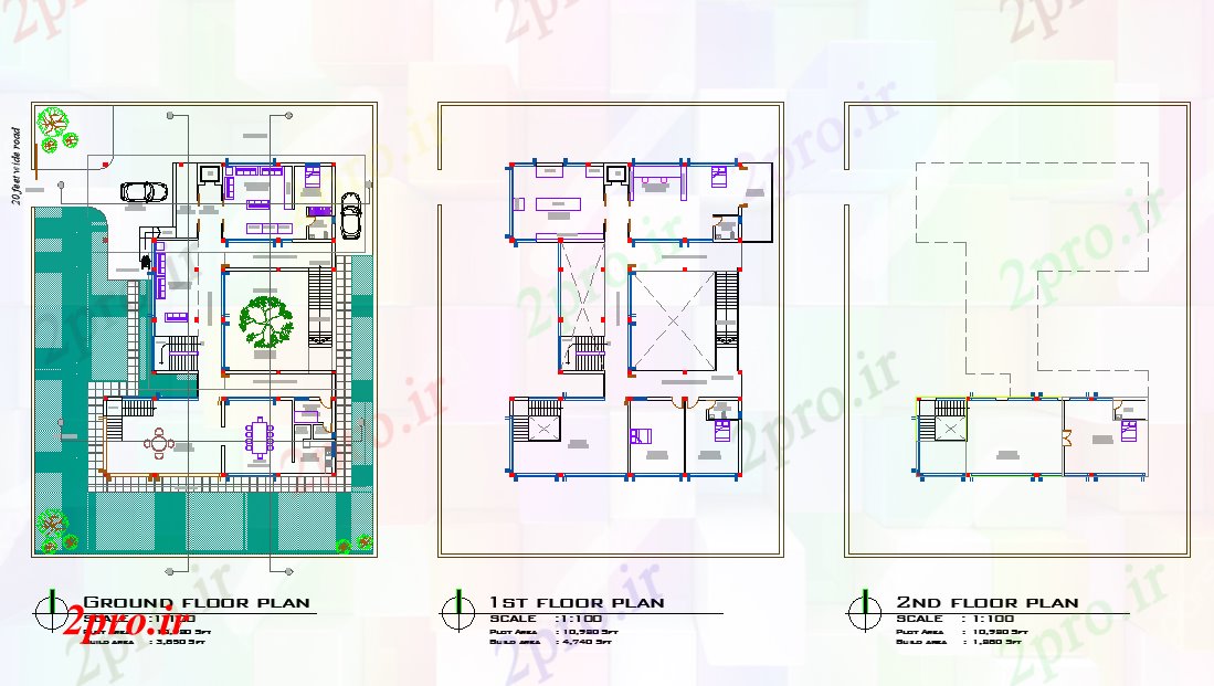 دانلود نقشه مسکونی ، ویلایی ، آپارتمان معمار خانه برنامه ریزی 8 در 10 متر (کد79167)