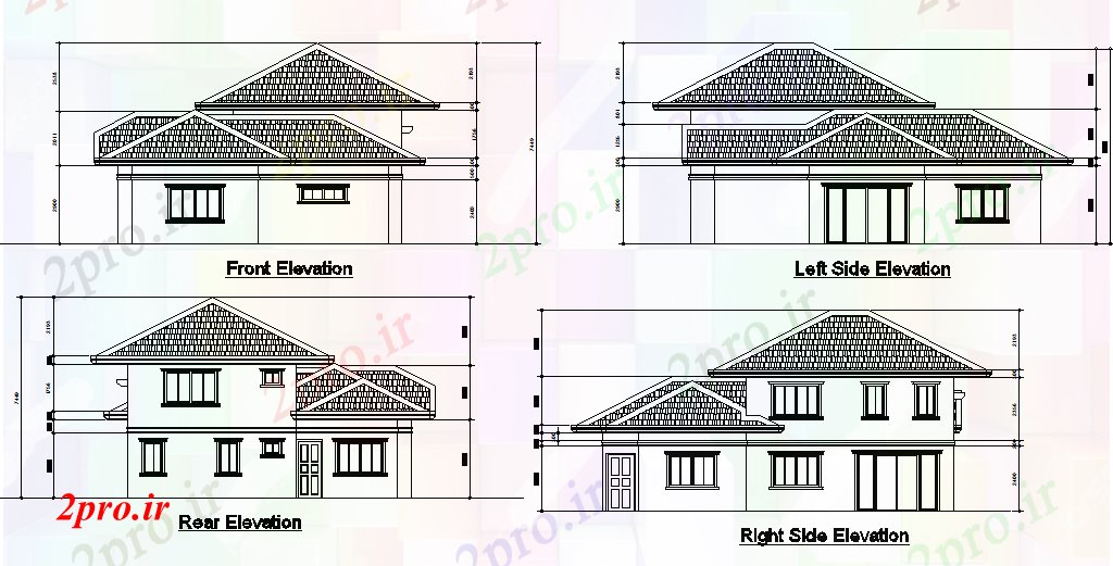 دانلود نقشه مسکونی ، ویلایی ، آپارتمان جزئیات نما خانه 9 در 12 متر (کد79168)