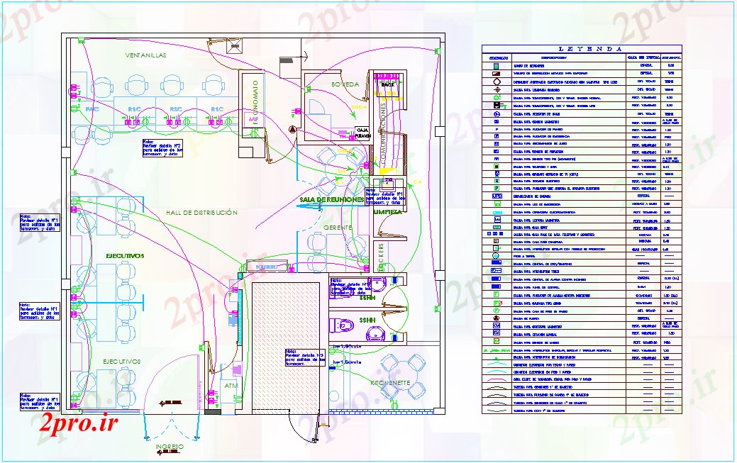 دانلود نقشه معماری پریز برق و  نیرویی برای IIEE منطقه دفتر با (کد79177)
