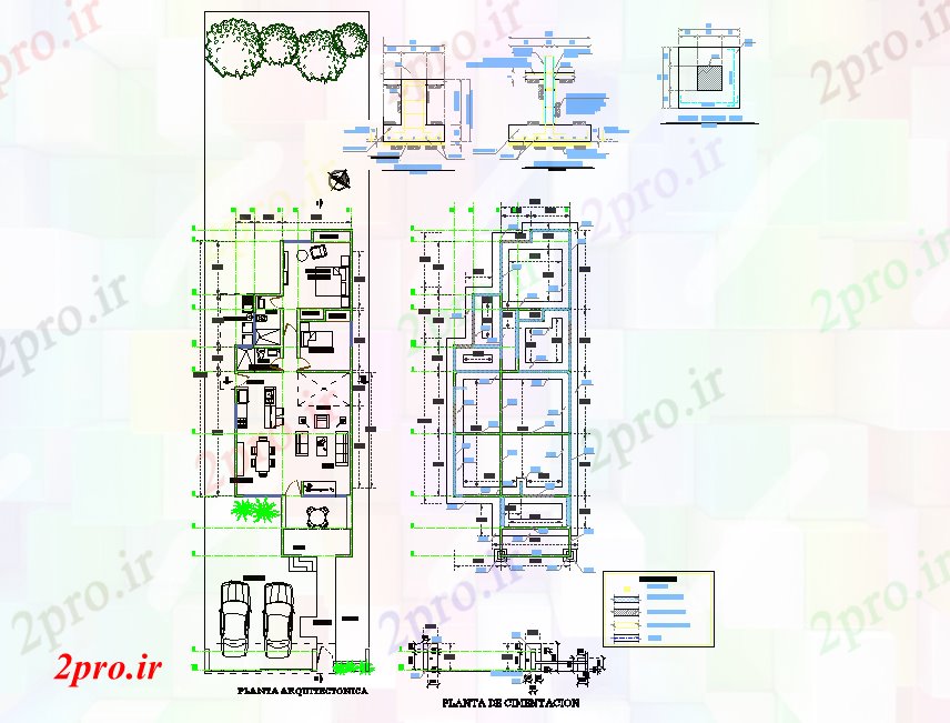 دانلود نقشه مسکونی ، ویلایی ، آپارتمان معمار تک خانواده طرحی خانه اتوکد 7 در 20 متر (کد79180)