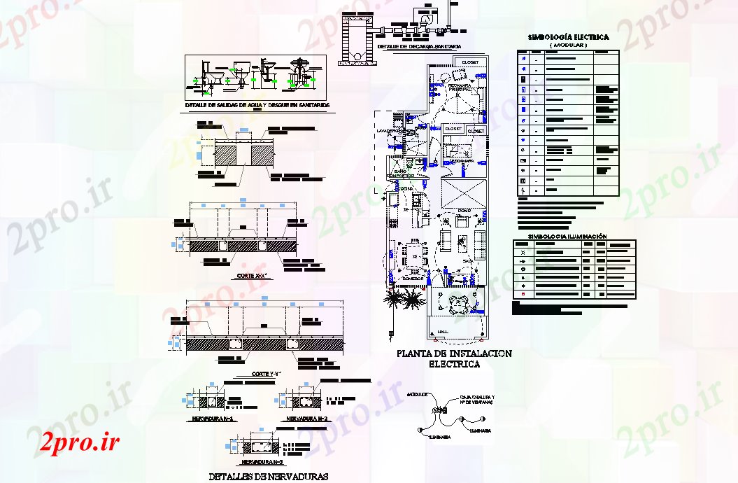 دانلود نقشه معماری خانواده برق طرحی خانه  طرحی تک (کد79182)