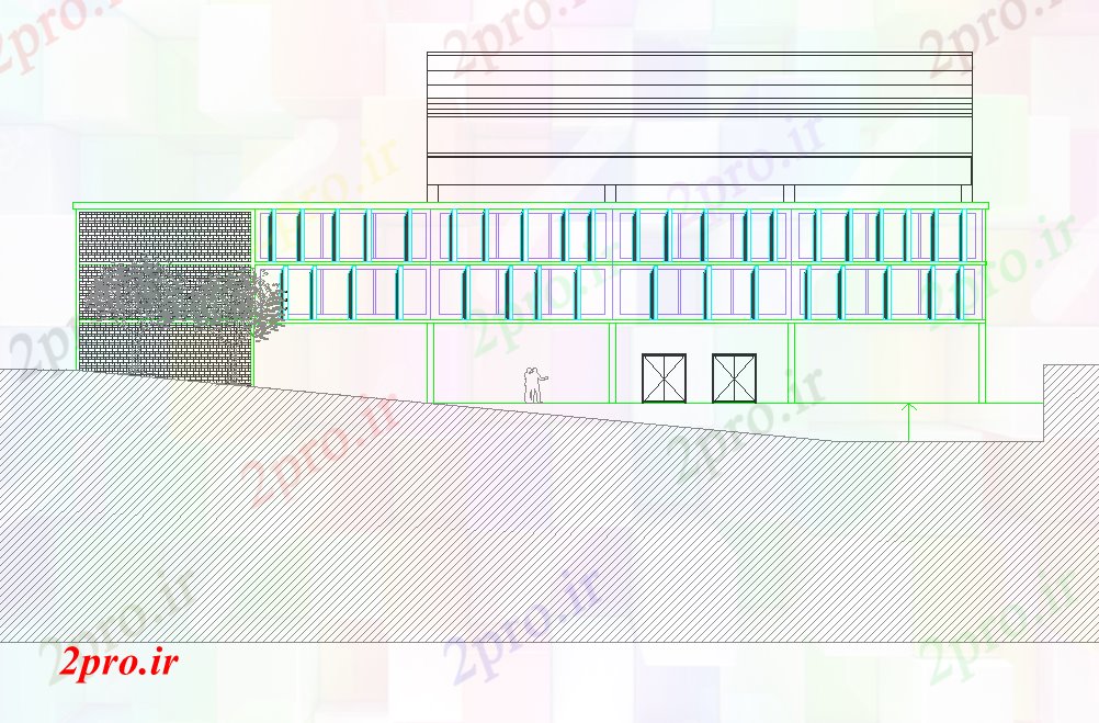 دانلود نقشه مسکونی ، ویلایی ، آپارتمان نما از جامعه مرکز 33 در 96 متر (کد79194)