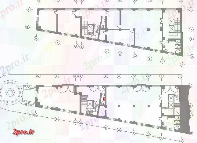 دانلود نقشه ساختمان دولتی ، سازمانی جزئیات نصب و راه اندازی لوله کشی از دو طبقه از ساختمان دولت 11 در 34 متر (کد79205)